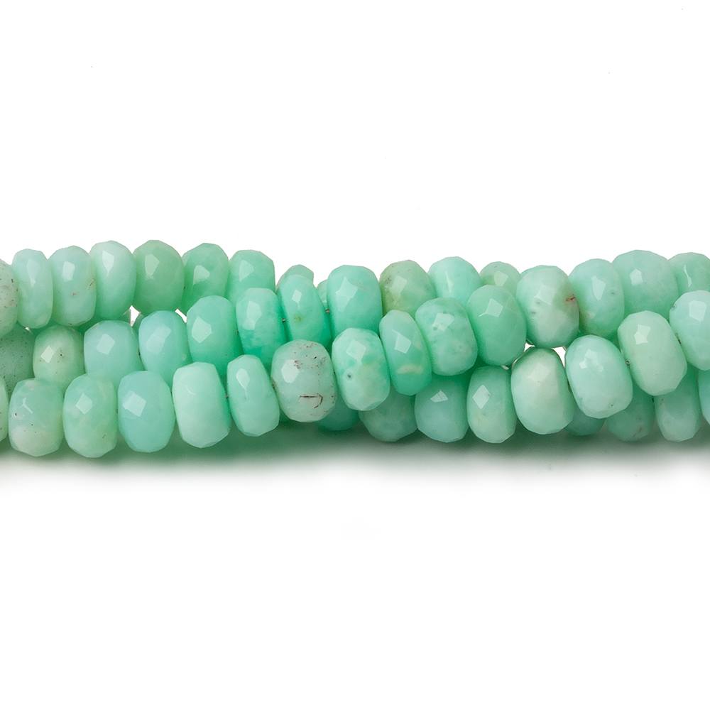 3-6mm Green Tanzanian Opal faceted rondelles 18 inch 144 beads AA