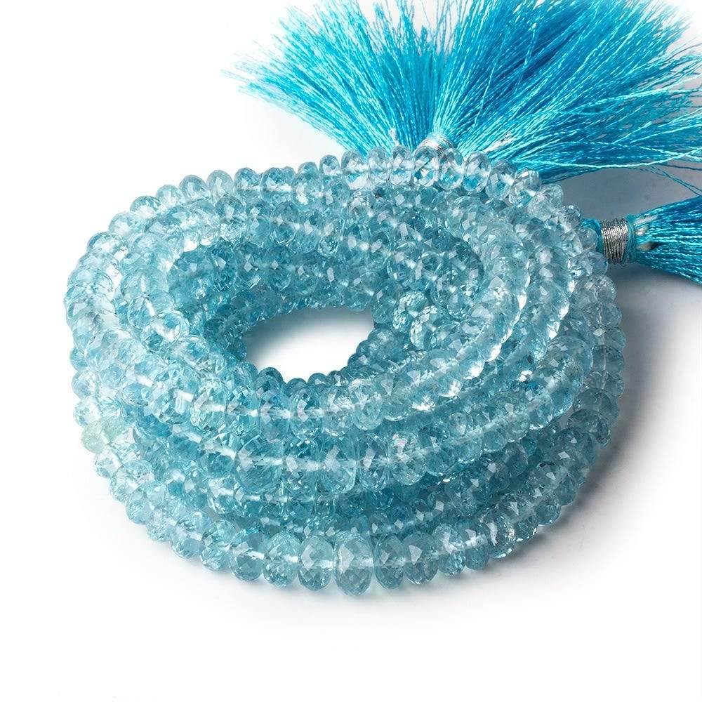 4-7mm Aquamarine Faceted Rondelle 16 inch 125 pieces AA