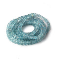 3-7mm Aquamarine Plain Rondelle Beads 18 inch 159 pieces AA