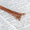 3 inch length Copper Headpin 26 gauge, Fluted Ball Head 3mm diameter, 22 pieces per bag