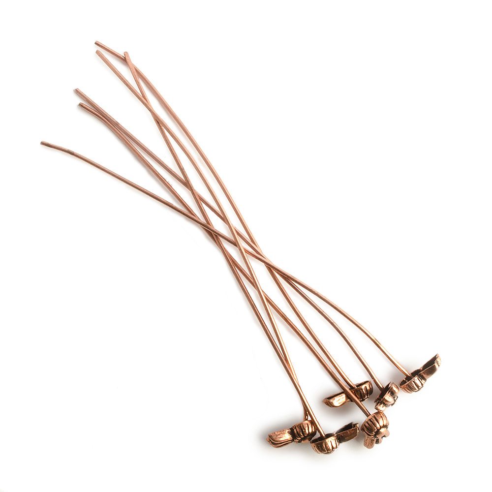 3" length Copper Ribbon Design Headpin, 22 Guage 22 pieces