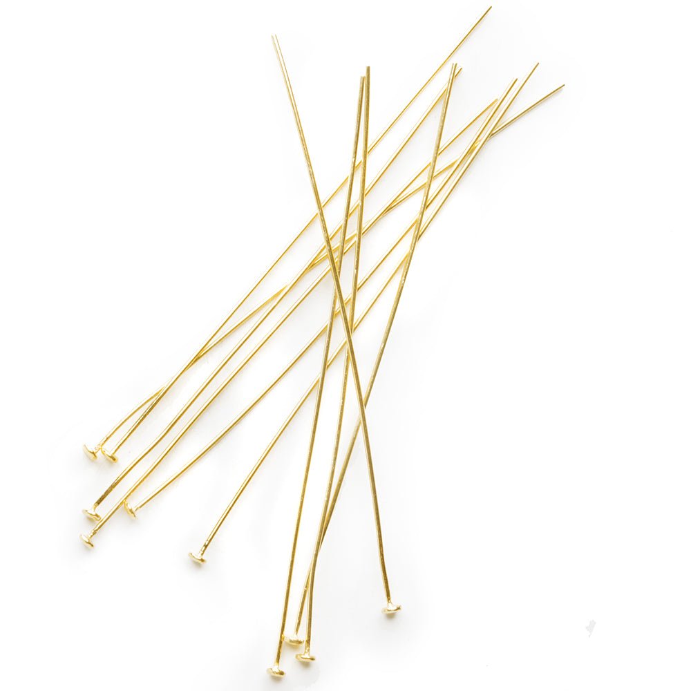 3" length Vermeil Disc Headpin, 26 Gauge Wire, 10 pieces per Bag