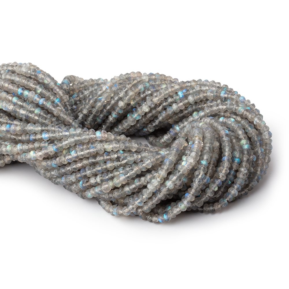 3.7mm Light Labradorite Faceted Rondelle Beads 13 inch 144 pieces