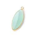 30x12mm Vermeil Bezel Seafoam Chalcedony Plain Marquise Pendant 1 piece