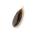 30x12mm Vermeil Bezel Smoky Quartz Pear Pendant 1 piece