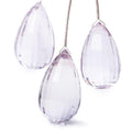 30x18mm, 30x18mm, 33x19mm Pink Amethyst Faceted Tear Drop Set of 3 focal beads