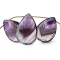 30x22-34x23mm Houndstooth Cape Amethyst Faceted Pear Beads 8 inch 8 pieces