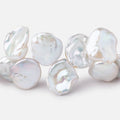 15x14-20x16mm White top drilled Keshi Freshwater Pearl 16 inch 48 pieces