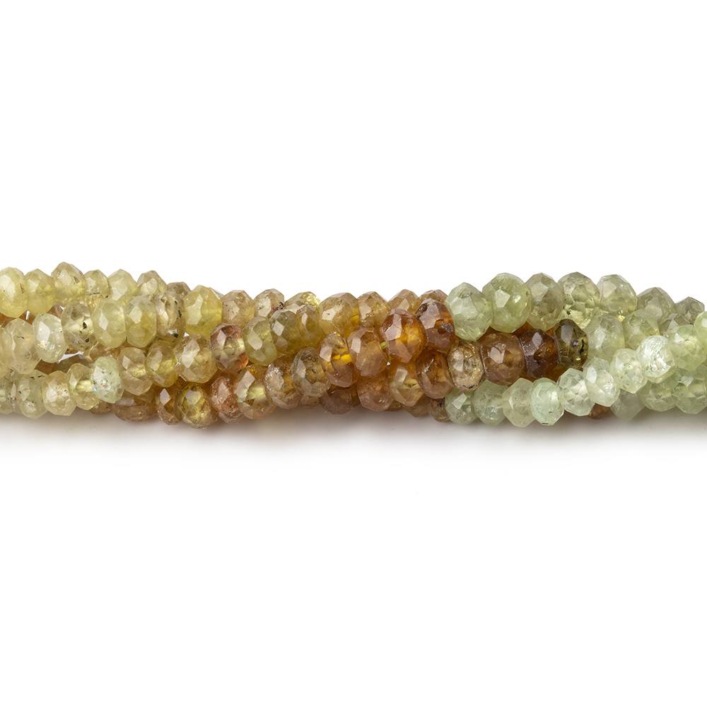 4mm Grossular Garnet Faceted Rondelles 14.5 inch 139 Beads