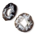 32x22.5-31x31mm Occo Agate with Drusy Slice without drill hole 2 pieces