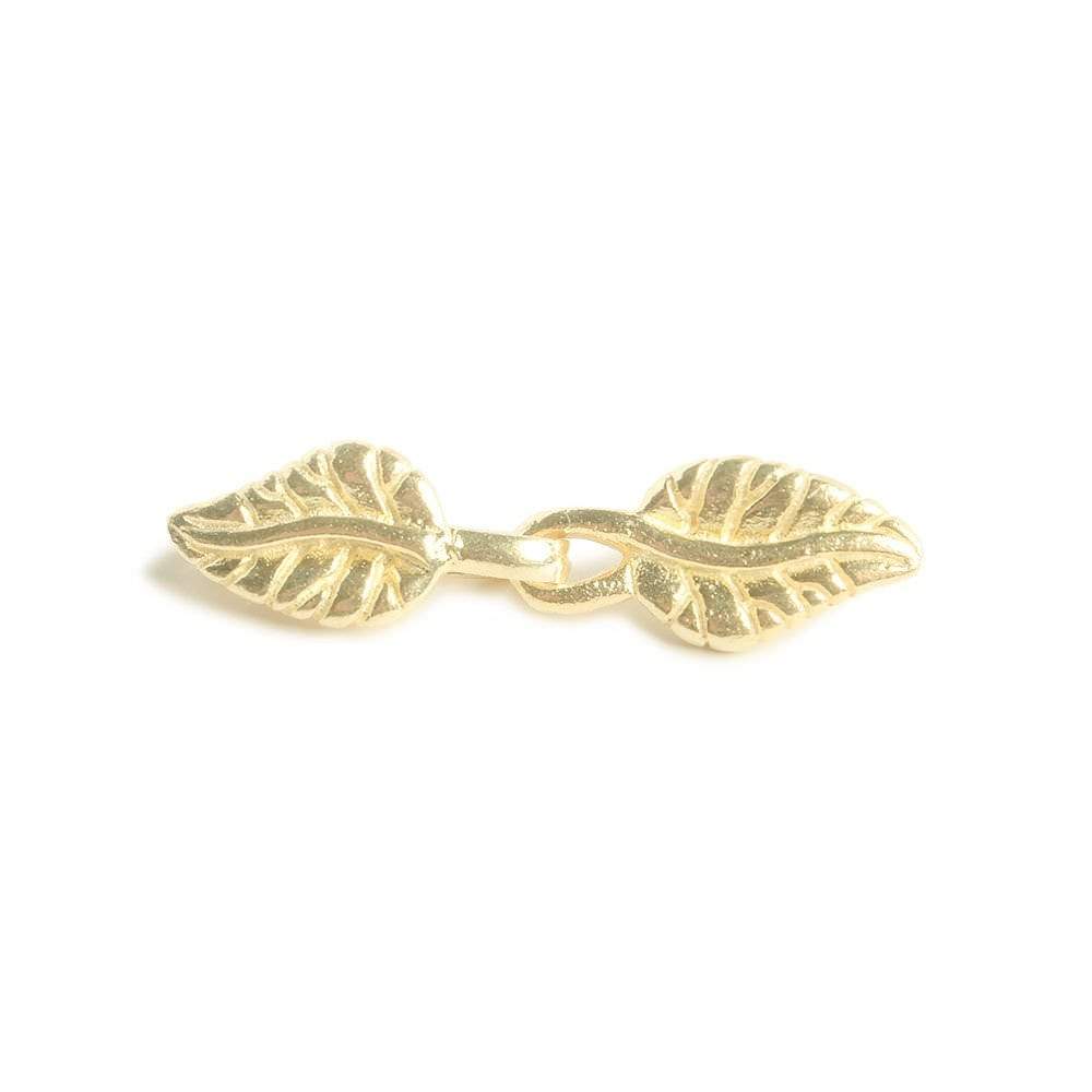 32x7mm Vermeil Leaf Hook Clasp 1 piece