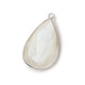 26x17mm Silver .925 Bezel White Moonstone faceted pear Pendant 1 piece