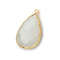 26x17mm Vermeil Bezel White Moonstone faceted pear Pendant 1 piece