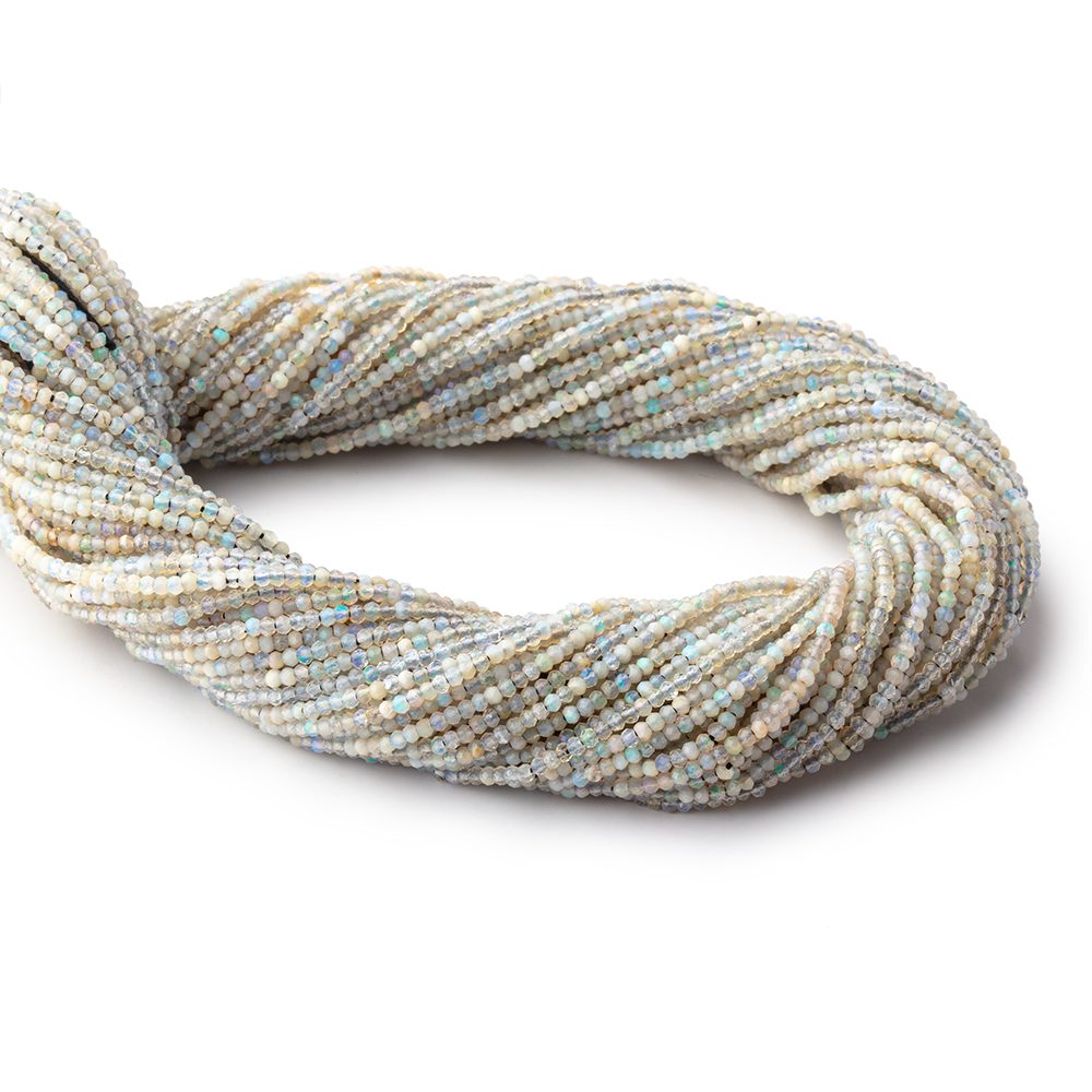 1.8mm Translucent Grey Australian Opal micro faceted rondelle beads 12.5 inch 220 pieces
