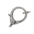 33x17mm Black Gold .925 Silver Pave CZ Lobster Clasp with CZ Ring 1 piece
