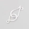 34x12mm Sterling Silver Shiny Hook and Eye Clasp 1 piece