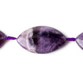 34x20x8mm Cape Amethyst straight drilled plain marquise 16 inch 10 beads