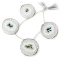 34x34-40x39mm Silver Leafed Solar Quartz Slices AAA Grade 4 pieces