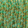 3.5-4mm Chrysoprase faceted rondelle Vermeil Chain by the foot 40 beads