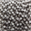 3.5-4mm Matte Crystal Quartz round Black Gold Chain by the foot 33 pieces