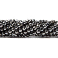 3.5-4mm Metallic Smoky Grey plated Pyrite faceted rondelle Beads 13 inch 102 pcs