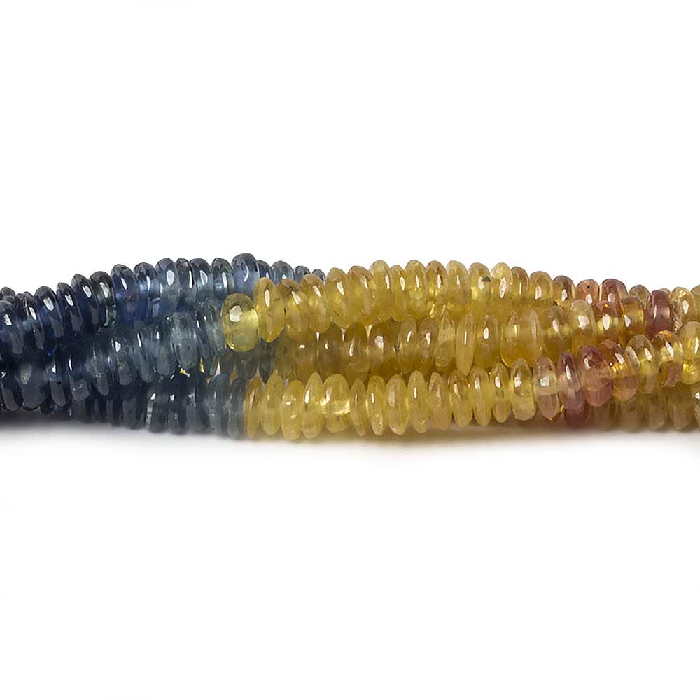 3.5-4mm Multi Color Sapphire Plain Rondelle 16 inch 312 pcs