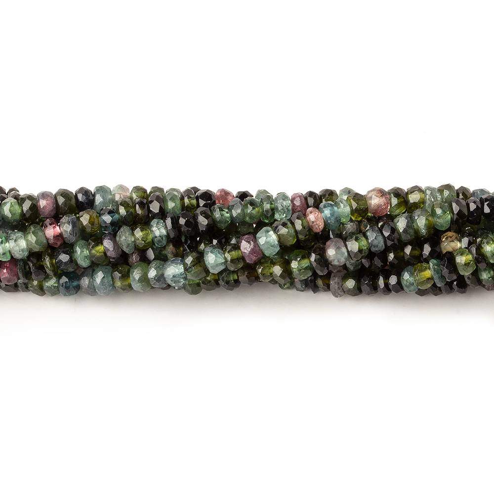4.5mm Multi Color Tourmaline Faceted Rondelle Beads 16 inch 135 beads