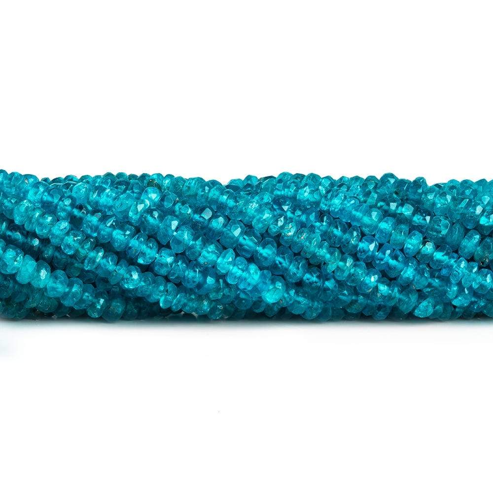 3.5-4mm Neon Apatite Faceted Rondelle 14 inch 171 pieces