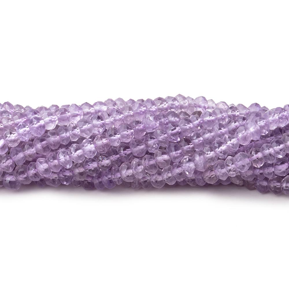 3.5-4mm Pink Amethyst Faceted Rondelle Beads 14 inch 134 pieces