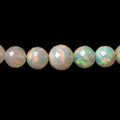 3.5-6.5mm Ethiopian Cream White Opal faceted round beads 17 inch 100 pcs