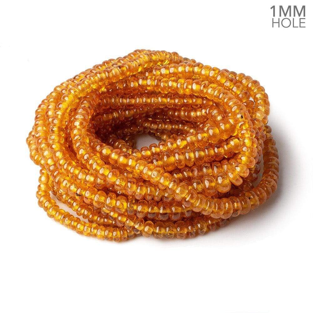 3.5-6mm Mandarin Garnet plain rondelle beads 18 inch 190 pieces 1mm large hole AA