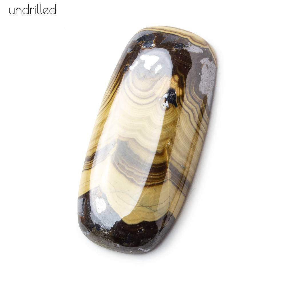 Schalenblende plain rectangle Cabochon no drill hole 41x20x6mm 1 piece