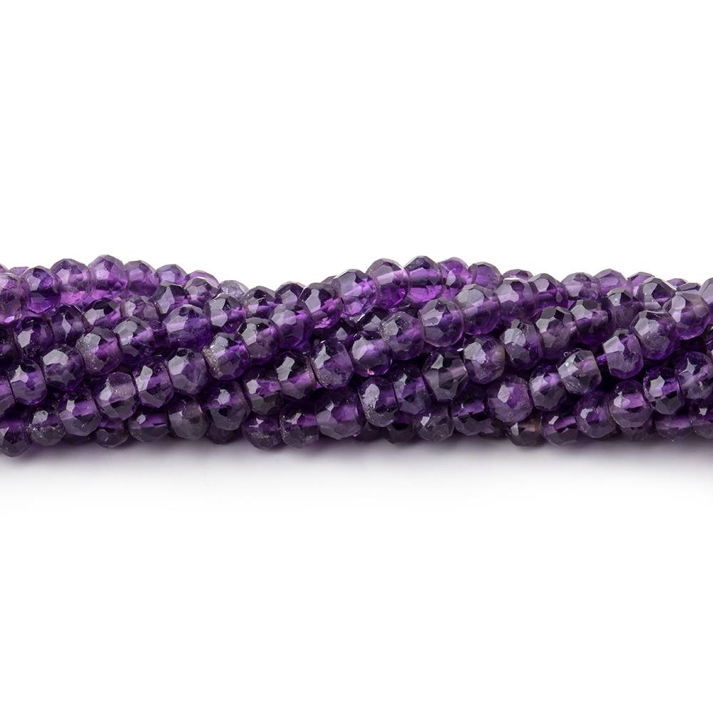 3.5mm Amethyst faceted rondelle beads 13 inch 130 pieces