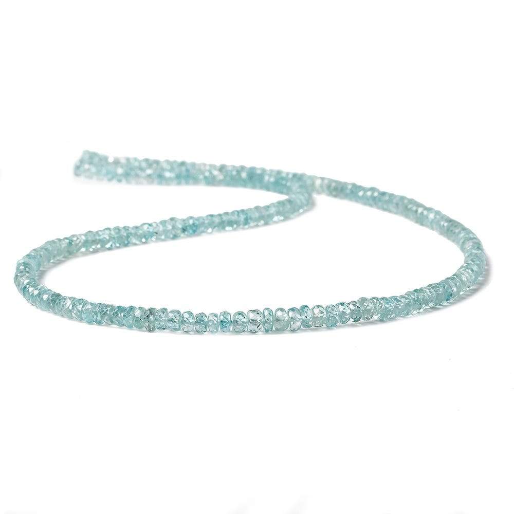 3.5mm Blue Zircon faceted rondelle beads 16 inch 195 pieces  AA