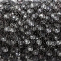 3.5mm Crystal Quartz faceted rondelle Black Gold Chain by the foot 36 pieces