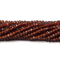 3.5mm Hessonite Garnet faceted rondelle beads 13 inch 135 pieces
