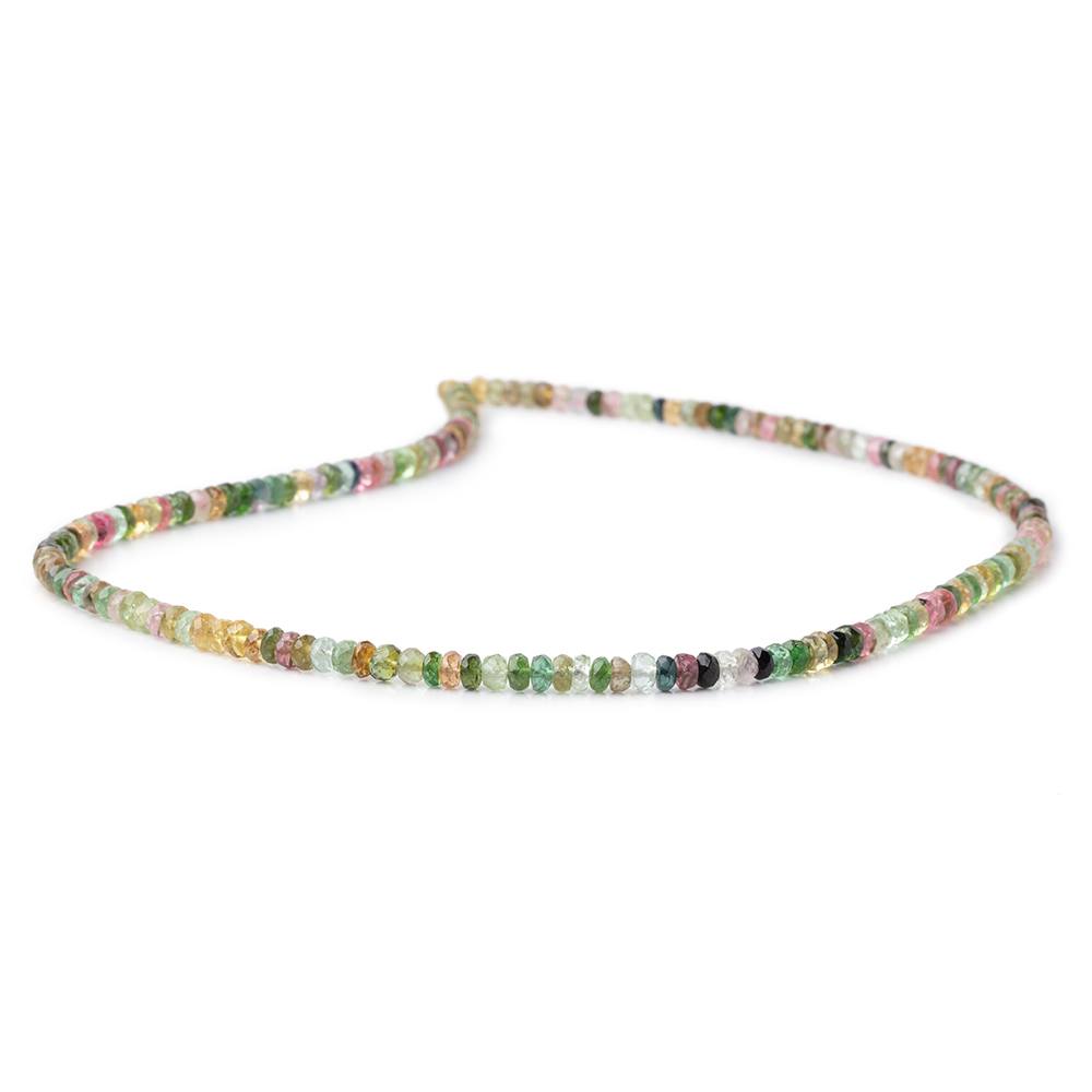 3.5mm Multi Color Tourmaline Faceted Rondelle Beads 16 inch 185 pieces