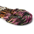 3.5mm Multi Color Tourmaline micro faceted round beads 12.5 inch 95 pieces AAA