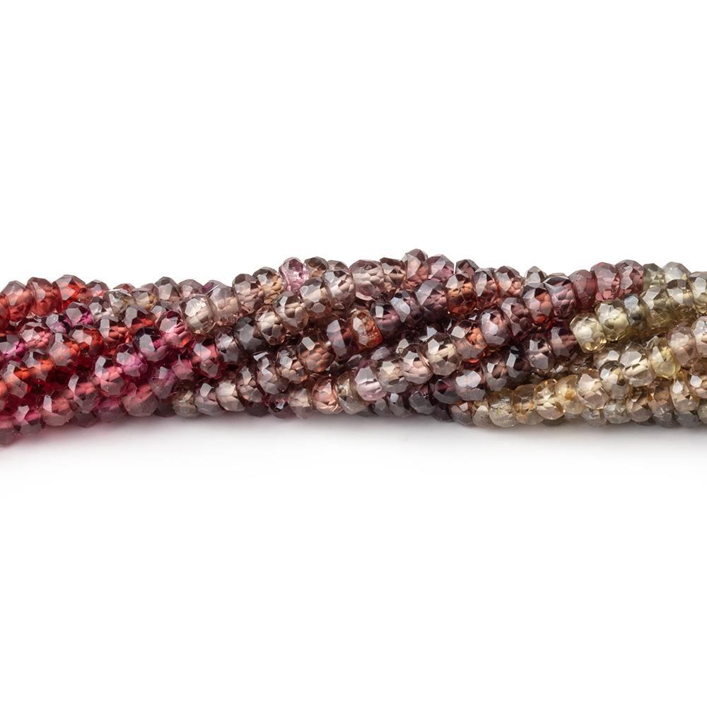 3.5mm Multi Gemstone Faceted Rondelle 13.5 inch 160 Beads