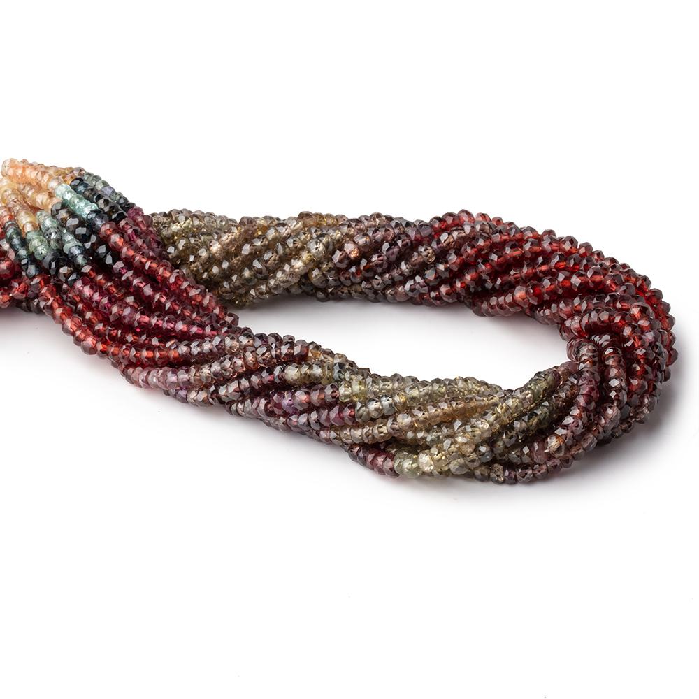 3.5mm Multi Gemstone Faceted Rondelle 13.5 inch 160 Beads