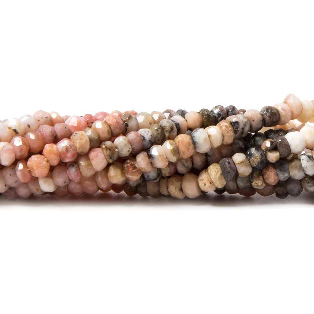 3.5mm Pink Peruvian Opal Beads Faceted Rondelle