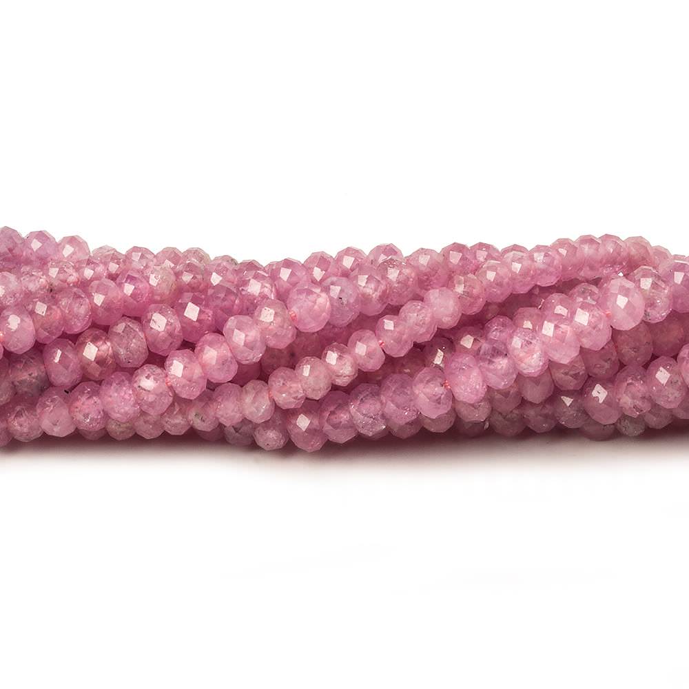 3.6-3.8mm Pink Sapphire micro-faceted rondelle beads 13 inch 120 pieces AA