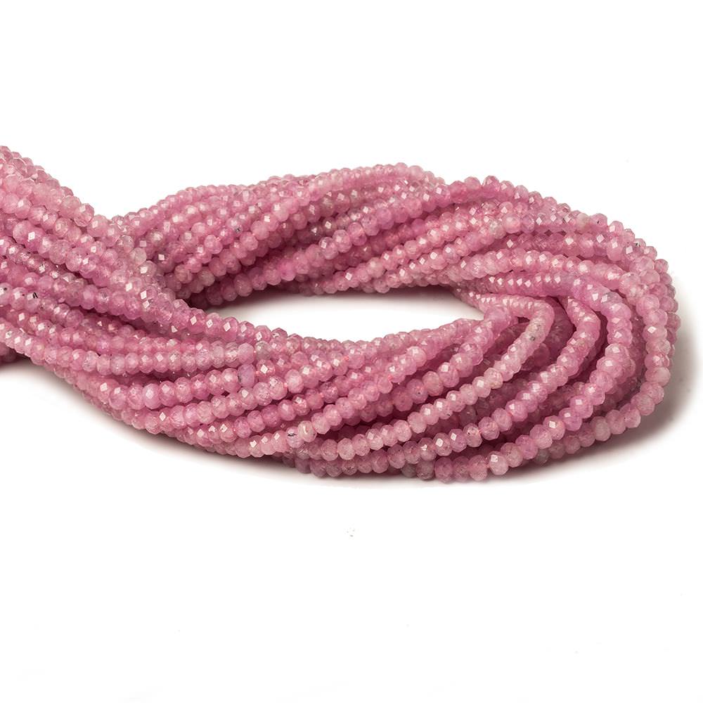 3.6-3.8mm Pink Sapphire micro-faceted rondelle beads 13 inch 120 pieces AA