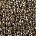 3.5mm Pyrite and Gold plated Pyrite Gold Chain by the foot