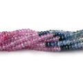 3.5mm Ruby & Fancy Sapphire faceted rondelle beads 18 inch 256 pieces A