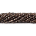 3.5mm Smoky Quartz Faceted Rondelles 13.5 inch 130 beads
