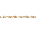 3.5mm Sunstone faceted rondelle Gold plated Chain by the foot 39 pcs