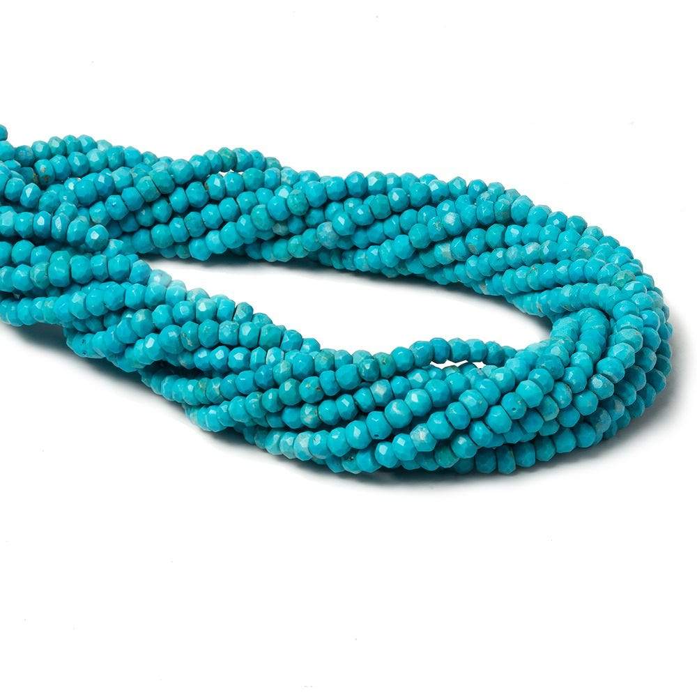 3.5mm Turquoise Howlite Faceted Rondelle Beads 13 inch 120 pcs