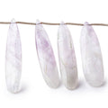 35x13-46x10mm Bi-Color Amethyst & Crystal Quartz Faceted Pears 7.5 inch 13 Beads