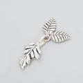 35x18mm Antiqued Sterling Silver Hook & Eye Clasp with Leaves 1 piece